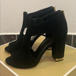 Michael Kors suede open toe booties